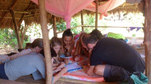 In Permaculture course:  Group Discussion on topic of Soil