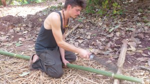 Shaping bamboo floor